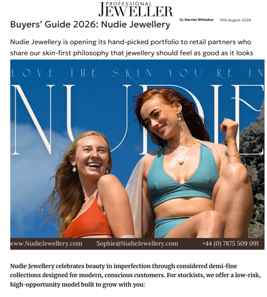 Nudie featured in Professional Jeweller Buyers' Guide