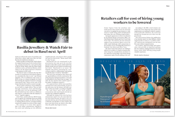 Nudie Jewellery Featured in Professional Jeweller July