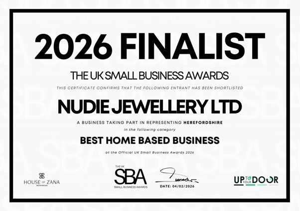 Nudie Jewellery named finalist for Best Home Business at the UK Small Business Awards